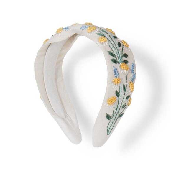 Hand Embroidered Floral Headband Cotton Holiday Hair Accessory Women Girls main image 9